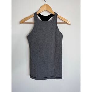 Lululemon Women’s fitted workout Tank Grey size 6 racerback activewear top
